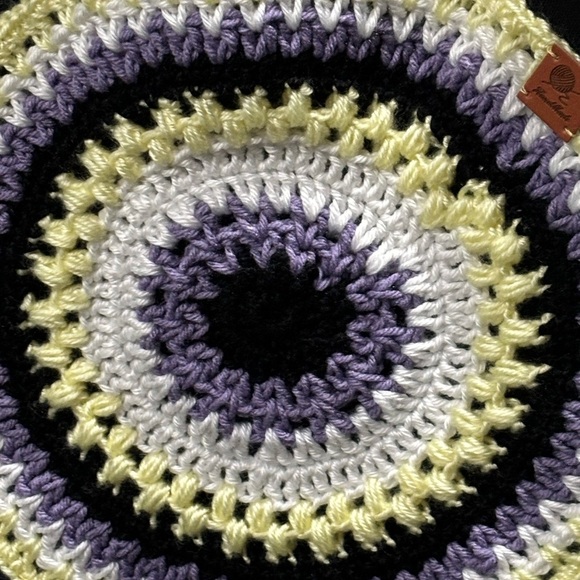 LGBTQ Personalized canvas tote bag Nonbinary Flag colors crochet appliqué - Picture 6 of 6